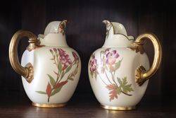 Pair Of Royal Worcester Jugs C1867 