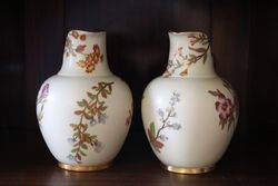 Pair Of Royal Worcester Jugs C1867 