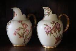 Pair Of Royal Worcester Jugs C1867 