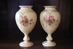 Pair Of Royal Worcester Vases C1905 