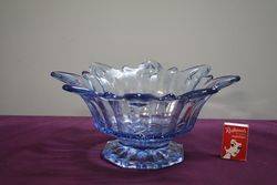 Art Deco Blue Glass Starburst Bowl  