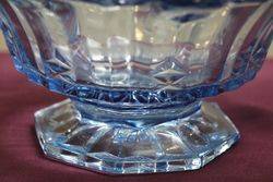 Art Deco Blue Glass Starburst Bowl  