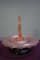 4 Pieces Art Deco Pink Glass Float Bowl 