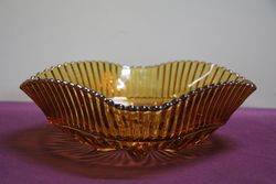 Art Deco Amber Glass Bowl  
