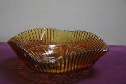 Art Deco Amber Glass Bowl  