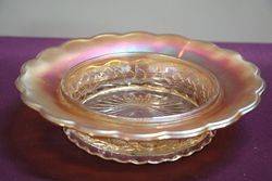 Carnival Glass Covered Bowl  