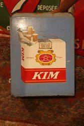 Kim Cigarette Square Enamel Rubbish Bin Adv Sign .#