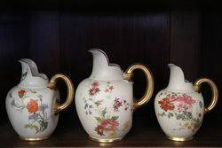 Set Of 3 Royal Worcester Graduated Hand Painted Jugs  #