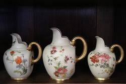 Set Of 3 Royal Worcester Graduated Hand Painted Jugs  