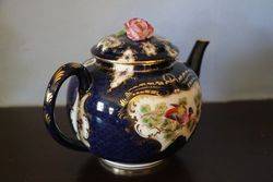 Royal Worcester Blue Scale Ground Teapot Signed C Johnson 