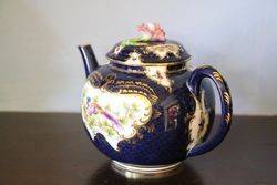 Royal Worcester Blue Scale Ground Teapot Signed C Johnson 