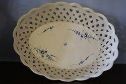 A Ealy Pierced Blue + White China Basket Most Probably Bristol  