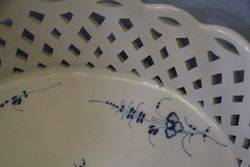 A Ealy Pierced Blue + White China Basket Most Probably Bristol  