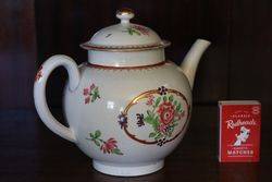 Worcester Teapot + Cover  Painted With Flowers C177080 