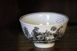 C18th Worcester Hancock Print Tea Bowl C1765  #