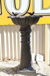 .Cast Iron Deep Bowl Bird Bath --- 