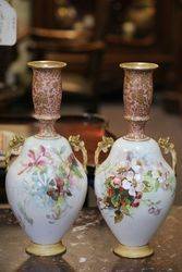 Pair Of Early Doulton Vases C1900 #
