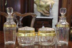7 Pieces French Cut Glass Dressing Table Set  