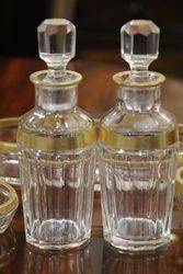 7 Pieces French Cut Glass Dressing Table Set  