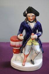  A Rare Victorian Antique Staffordshire Figure of a Chelsea Pensioner