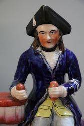  A Rare Victorian Antique Staffordshire Figure of a Chelsea Pensioner