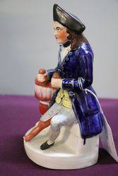  A Rare Victorian Antique Staffordshire Figure of a Chelsea Pensioner