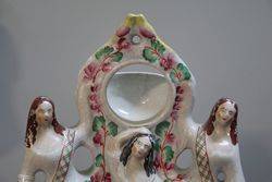 Antique Staffordshire 3 Graces Pocket Watch Holder  