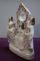 Antique Staffordshire 3 Graces Pocket Watch Holder  