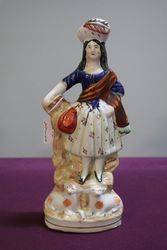 Antique Staffordshire Figure Of a Shepherdess  