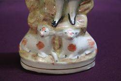 Antique Staffordshire Figure Of a Shepherdess  