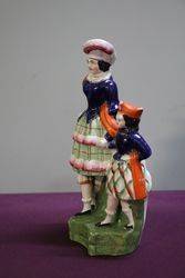 Antique staffordshire Figure Of Princess Royal + Prince Of Wales 