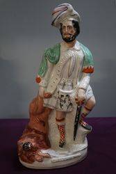 Antique Staffordshire Figurine Of The Lion Slayer  #