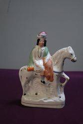 Antique Staffordshire Horse and Rider  #
