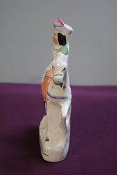 Antique Staffordshire Horse and Rider  