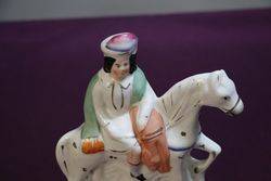 Antique Staffordshire Horse and Rider  