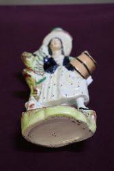 Antique Staffordshire Shepherdess Figure 