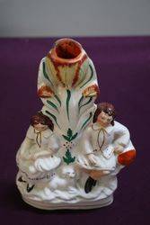 Antique Staffordshire Spill Vase Candlestick Group 