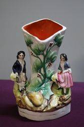 Antique Staffordshire Spill Vase Group 