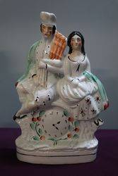 ANTIQUE Victorian Staffordshire Flatback Figurine 