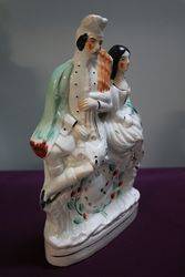 ANTIQUE Victorian Staffordshire Flatback Figurine 