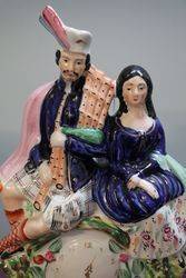 ANTIQUE Victorian Staffordshire Flatback Figurine