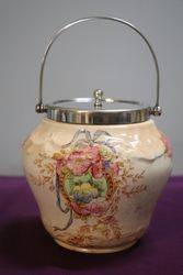 Antique Devon Ware Biscuit Barrel Fieldings C1915 #