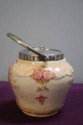 Antique Devon Ware Biscuit Barrel Fieldings C1915 