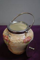 Antique Devon Ware Biscuit Barrel Fieldings C1915 