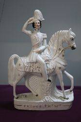 Antique Staffordshire Flatback Prince Frederick Of Prussia Figurine #