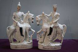 Pair Of Antique Staffordshire Figurines Lord Roberts and General Buller