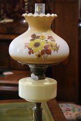 Late Victorian Oil Lamp With Painted Shade