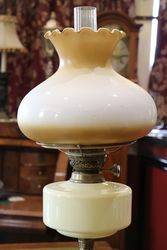 Late Victorian Oil Lamp With Painted Shade