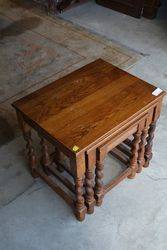 Nest of 3 Oak Barley Twist Tables 