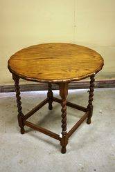 Edwardian Oak Barley Twist Occasional Table